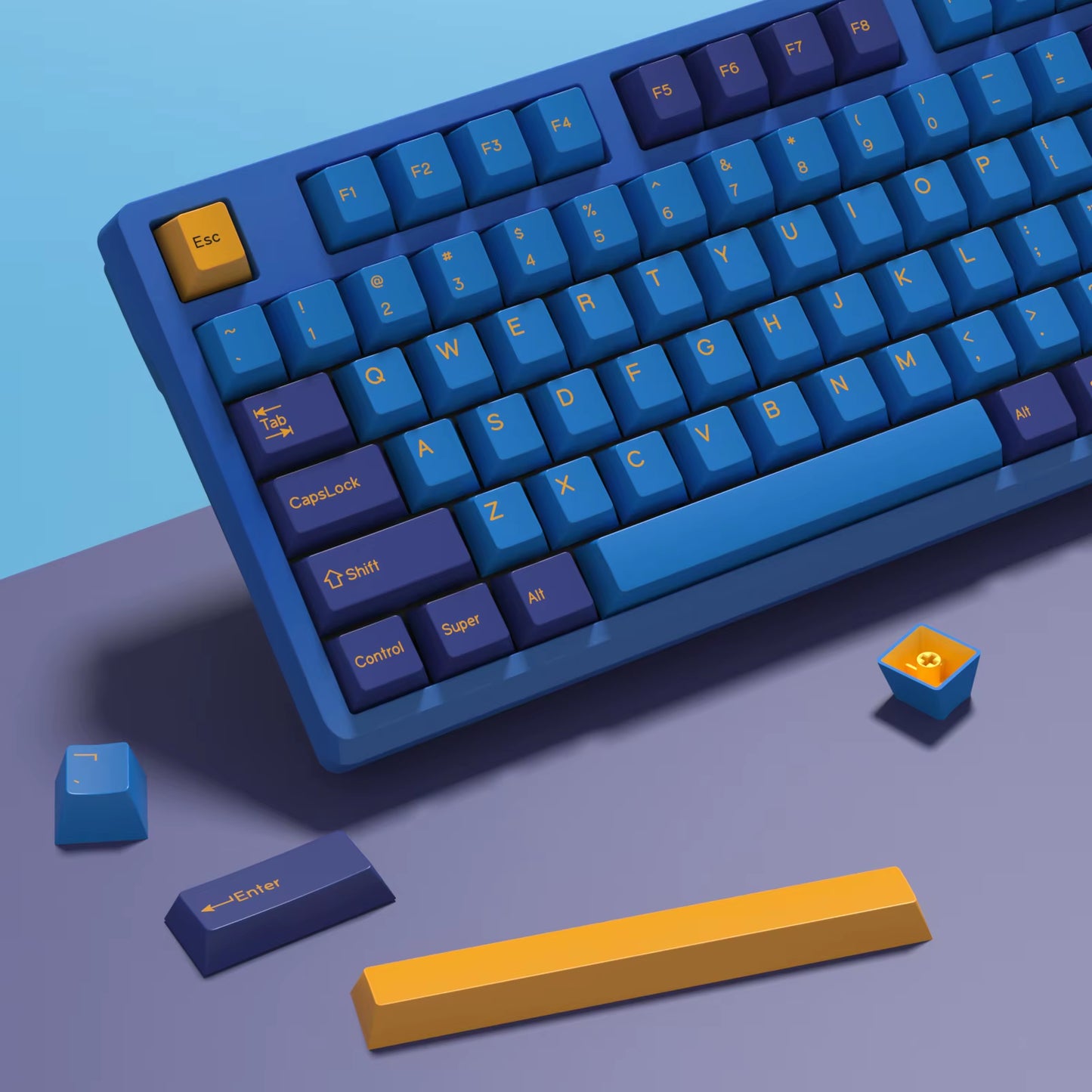 176 Keys/Set Cherry Profile PBT GMK Nautilus Keycaps Double Shot Blue for Mechanical Keyboard Keycap Custom ISO Keys 7U