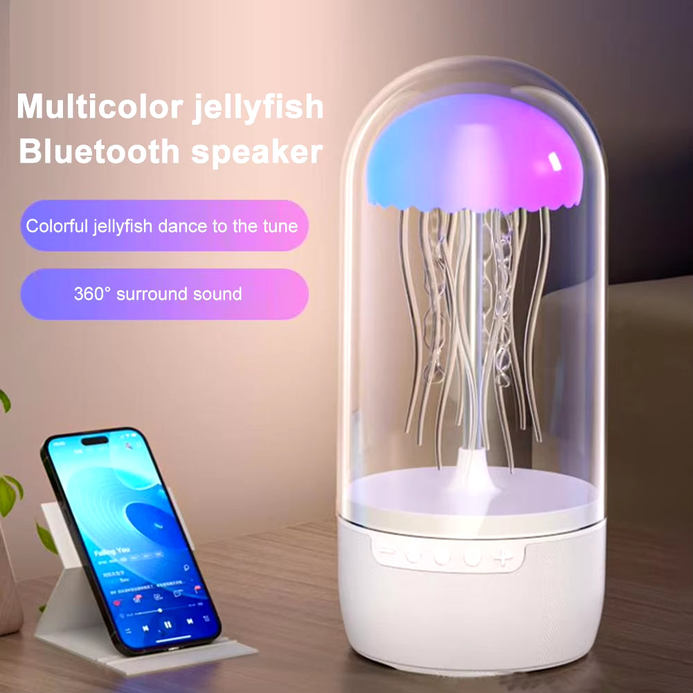 Creative Colorful Jellyfish Lamp with Bluetooth-Compatible Speaker Hifi Stereo Jellyfish Night Light 1800Mah LED Jellyfish Light