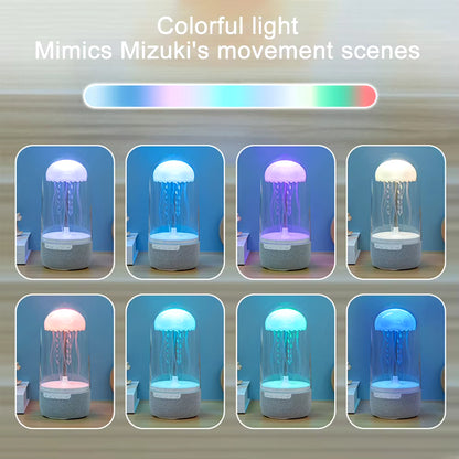 Creative Colorful Jellyfish Lamp with Bluetooth-Compatible Speaker Hifi Stereo Jellyfish Night Light 1800Mah LED Jellyfish Light