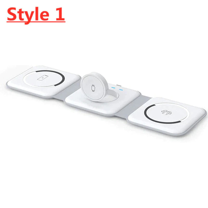 65W 3 in 1 Magnetic Wireless Charger Pad Foldable for Iphone 14 13 12 11 XS X Apple Watch Airpods Fast Charging Dock Station