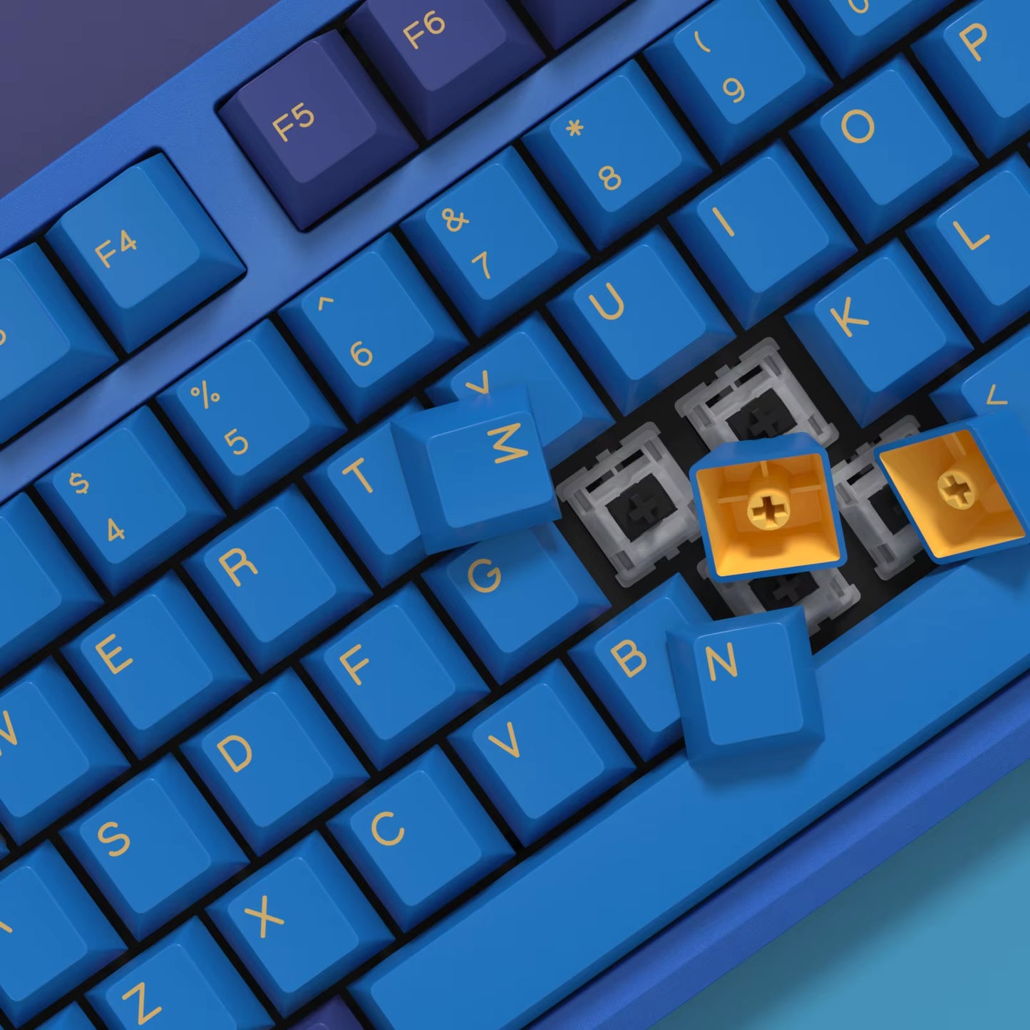 176 Keys/Set Cherry Profile PBT GMK Nautilus Keycaps Double Shot Blue for Mechanical Keyboard Keycap Custom ISO Keys 7U