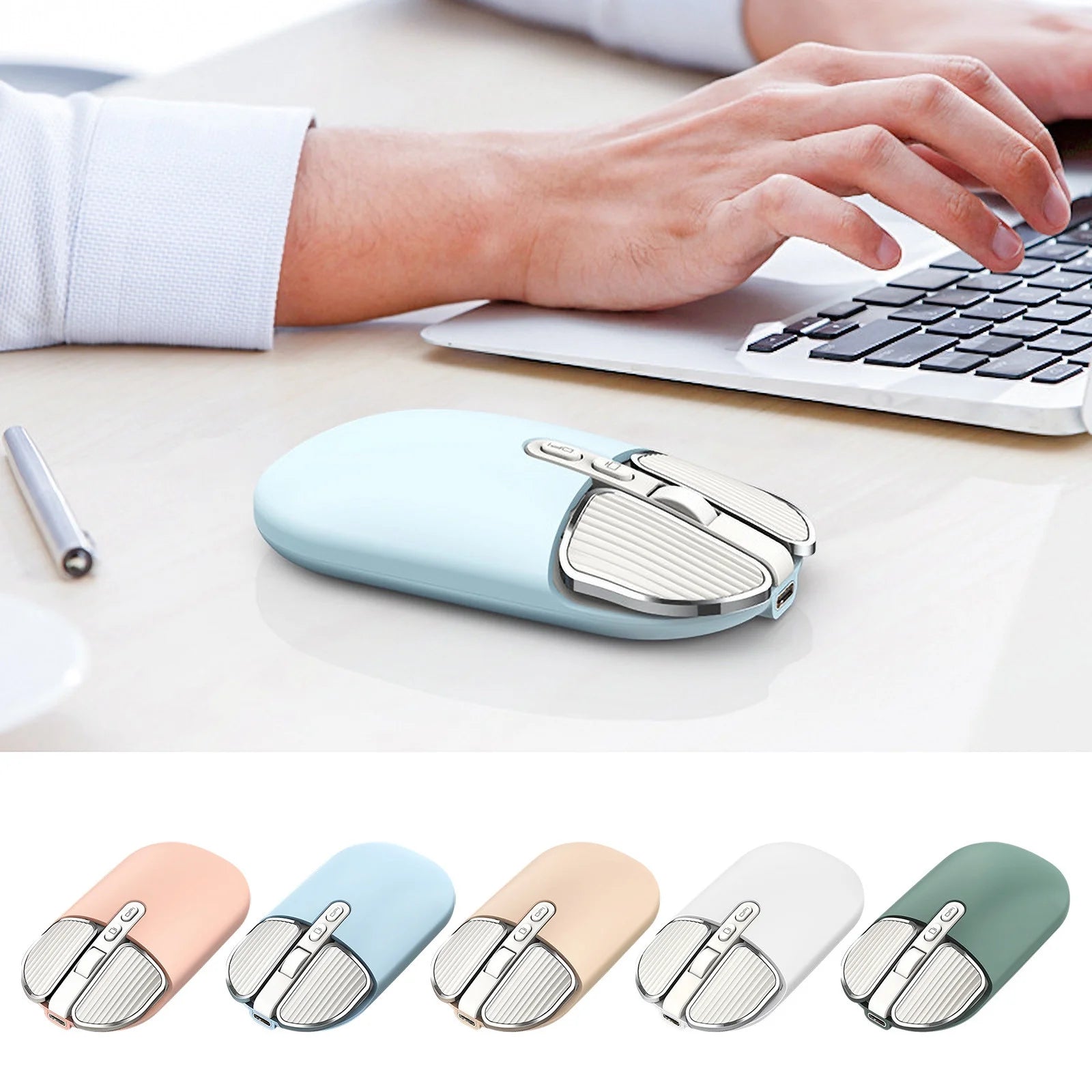 Electronics Gadgets,Wireless 2.4G Mouse Fashion Computer Laptop Office Gift Packaging Home Mouse Green