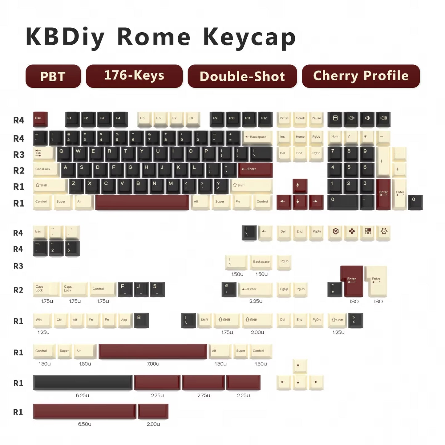 176 Keys/Set Cherry Profile PBT GMK Nautilus Keycaps Double Shot Blue for Mechanical Keyboard Keycap Custom ISO Keys 7U