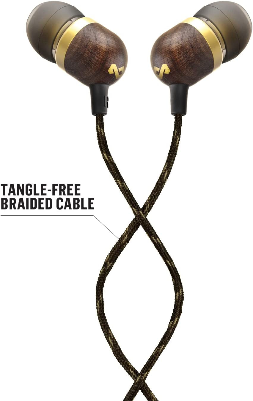 Smile Jamaica: Wired Earphones with Microphone, Noise Isolating Design, and Sustainable Materials, Brass