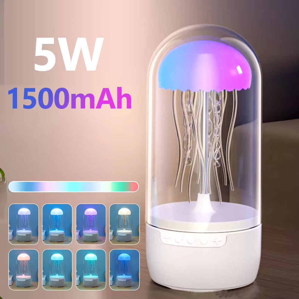 Creative Colorful Jellyfish Lamp with Bluetooth-Compatible Speaker Hifi Stereo Jellyfish Night Light 1800Mah LED Jellyfish Light