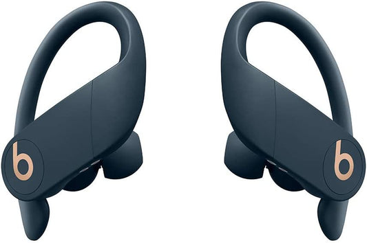 Power Pro Wireless Earbuds -  H1 Headphone Chip, Class 1 Bluetooth Headphones, 9 Hours of Listening Time, Sweat Resistant, Built-In Microphone - Navy